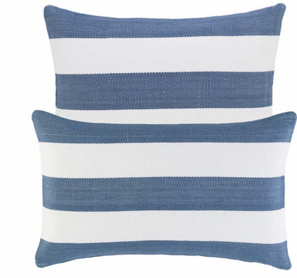 Catamaran Indoor / Outdoor Decorative Pillow - Denim Stripe, 21" x 21"