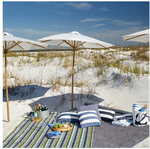 Catamaran Indoor / Outdoor Decorative Pillow - Denim Stripe, 15" x 24" (Lumbar)