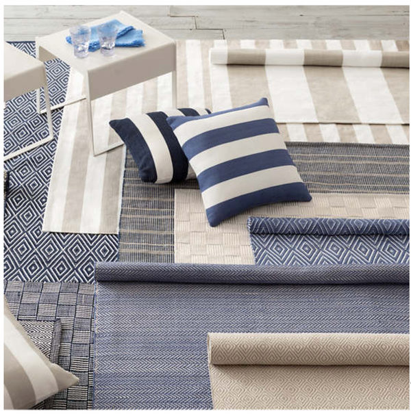 Catamaran Indoor / Outdoor Decorative Pillow - Denim Stripe, 15" x 24" (Lumbar)