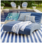 Catamaran Indoor / Outdoor Decorative Pillow - Denim Stripe, 15" x 24" (Lumbar)