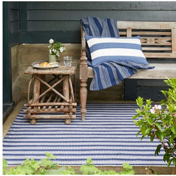Catamaran Indoor / Outdoor Decorative Pillow - Denim Stripe, 15" x 24" (Lumbar)