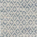 Melange Diamond Woven Cotton Rug, Blue