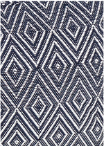 Diamond Indoor / Outdoor Pouf, Navy / White