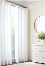 Lush Linen Curtain Panel - White