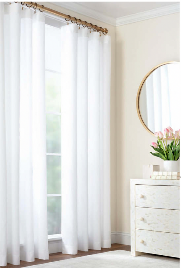 Lush Linen Curtain Panel - White