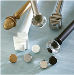 End Cap Finials - Polished Nickel, Set of 2