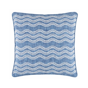 Scout Embroidered Indoor / Outdoor Decorative Pillow - French Blue, 20" x 20"