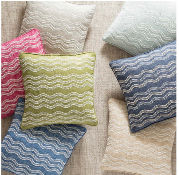 Scout Embroidered Indoor / Outdoor Decorative Pillow - French Blue, 20" x 20"