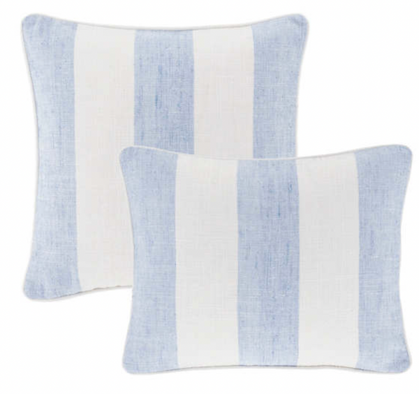 Awning Stripe Indoor / Outdoor Decorative Pillow - Soft French, 20" x 20"