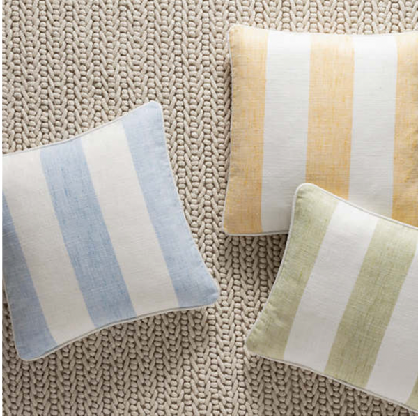 Awning Stripe Indoor / Outdoor Decorative Pillow - Soft French, 20" x 20"