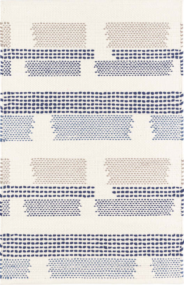 Tread Lightly Woven Cotton Rug, Navy