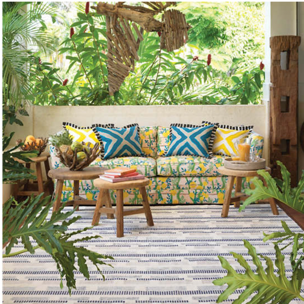 Tread Lightly Woven Cotton Rug, Navy