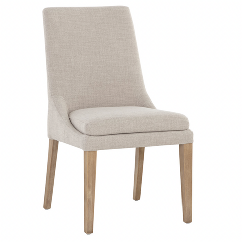 Rosine Dining Chair, Effie Flax Performance Fabric