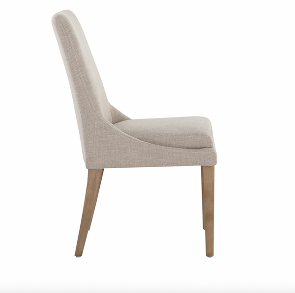 Rosine Dining Chair, Effie Flax Performance Fabric