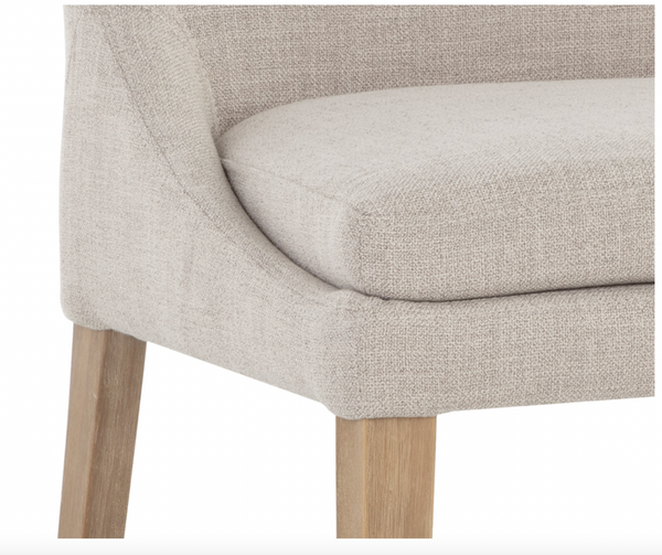 Rosine Dining Chair, Effie Flax Performance Fabric