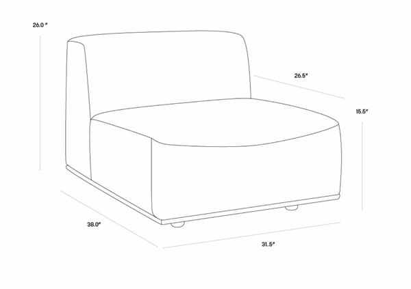 Darren Modular - Armless Chair, Moto Stucco - Contract Viable