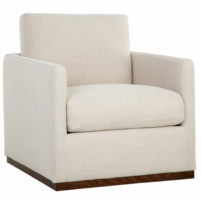 Portman Swivel Lounge Chair, Effie Linen
