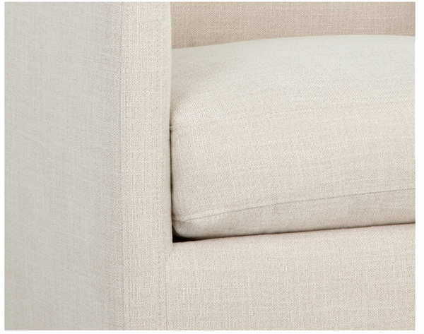 Portman Swivel Lounge Chair, Effie Linen