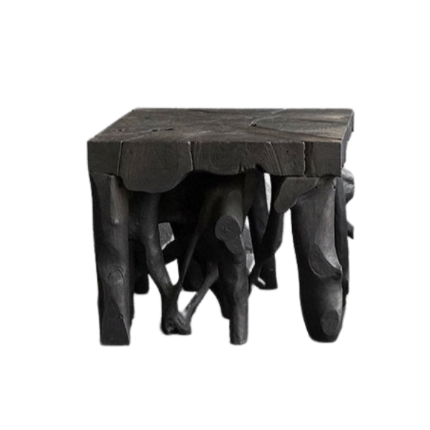 Teak Root Side Table, Charcoal