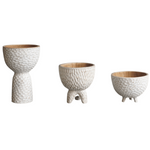 Carved Bubble Teak Bowl, 3 Sizes