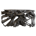 Teak Root Console-Charcoal Finish, 65"L x 18"W x 32"H