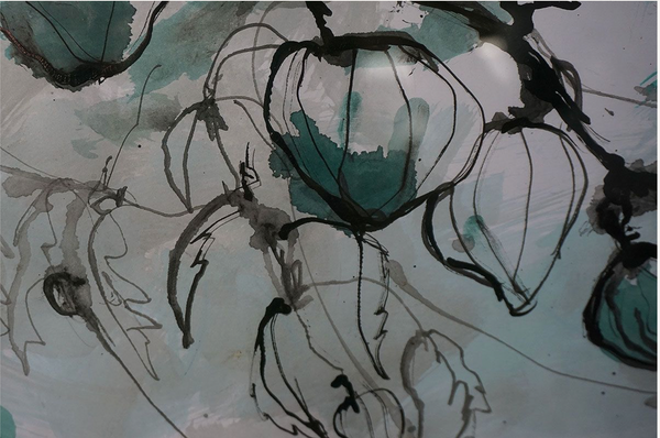 Original Ink Painting on Paper by Ramadhyan - S4, 22" x 17"