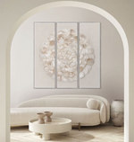 Capiz Medallion Triptych, 46" x 43"