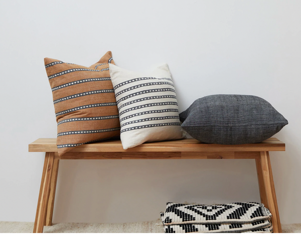 Kombolcha Pillow - Tan, 20" x 20"