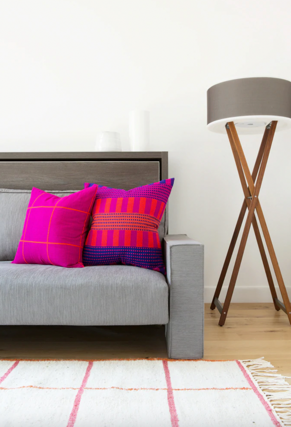 Gey Pillow - Fuchsia, 22" x 22"