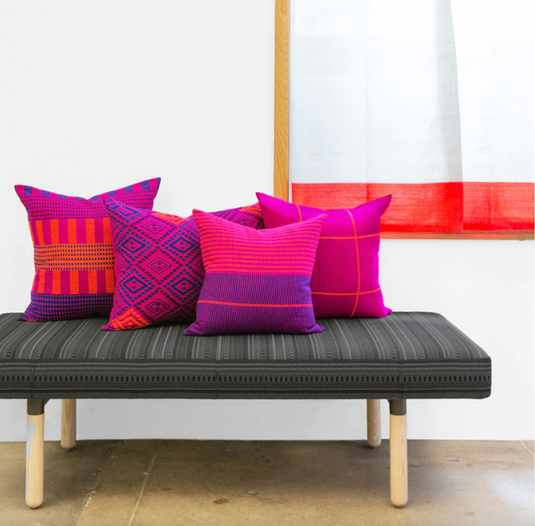 Gey Pillow - Fuchsia, 22" x 22"