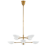 Graphic Two-Tier Chandelier, Antique Brass & Matte White