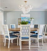 Loire Chandelier - Gild & White Strie Glass