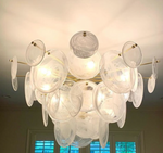 Loire Chandelier - Gild & White Strie Glass