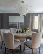 Loire Chandelier - Gild & White Strie Glass