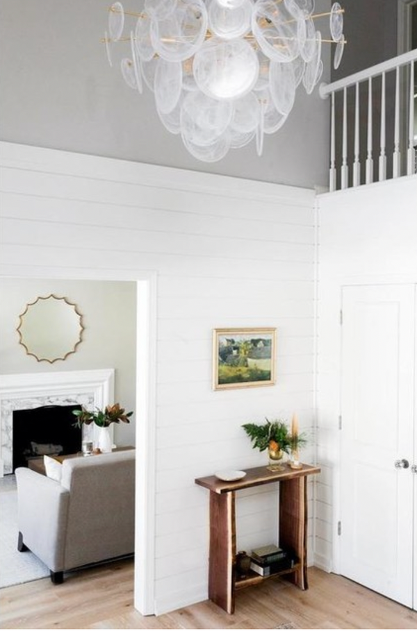 Loire Chandelier - Gild & White Strie Glass