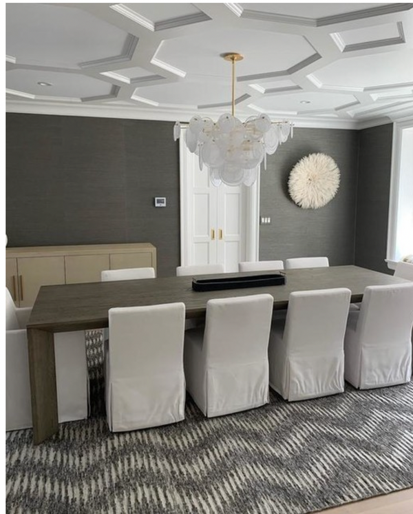 Loire Chandelier - Gild & White Strie Glass