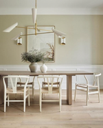 Franca Large Pivoting Chandelier, Antique Brass & White