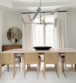 Franca Large Pivoting Chandelier, Antique Brass & White