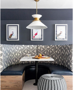 Alborg Stacked Pendant, Antique Burnished Brass & Matte White