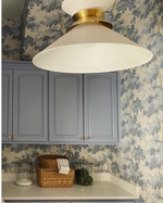 Alborg Stacked Pendant, Antique Burnished Brass & Matte White