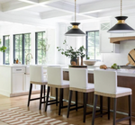 Alborg Stacked Pendant, Antique Burnished Brass & Matte Black