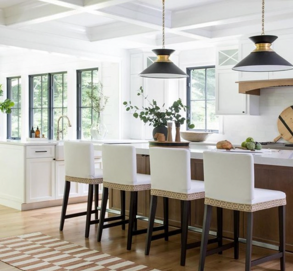 Alborg Stacked Pendant, Antique Burnished Brass & Matte Black