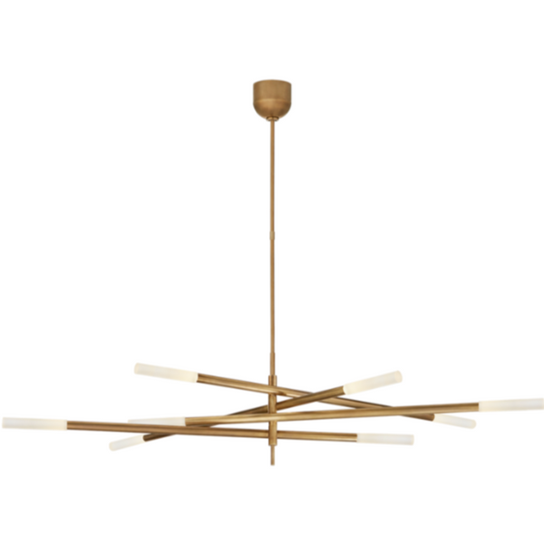 Rousseau Grande 8-Light Articulating Chandelier, Burnished Brass