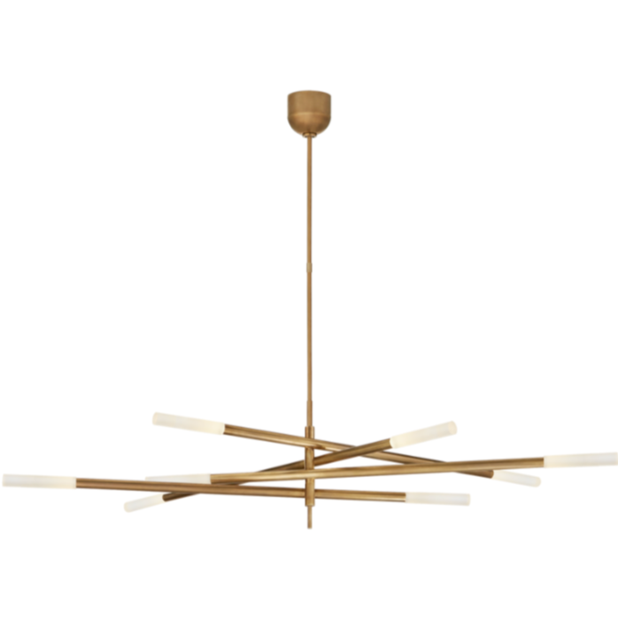 Rousseau Grande 8-Light Articulating Chandelier, Burnished Brass