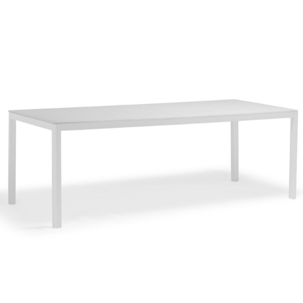 Polo/Ella Rectangular Dining Table - White, 87"W x 35"D