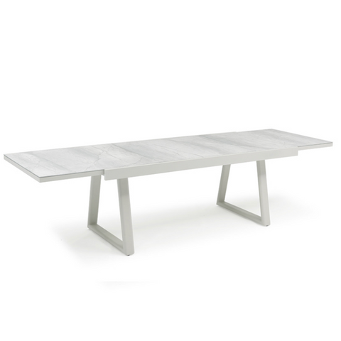 Together Extendable Dining Table - Light Grey, 79-118"L x 38"W