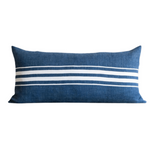 Dark Frenchie Stripe (Lumbar) - Denim Blue, 16" x 32"