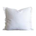 White Fringe Indoor/Outdoor Pillow, 22" x 22"