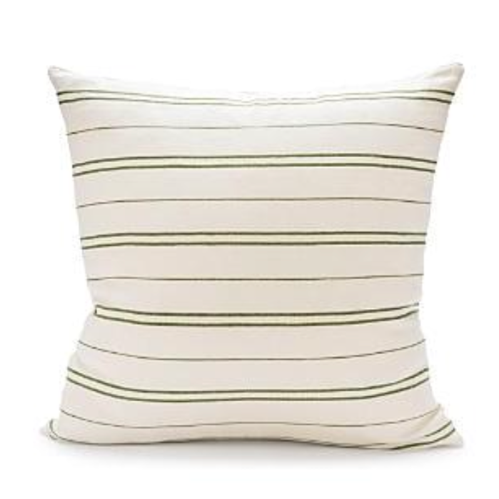 Hudson Stripe Light Pillow - Grass, 22" x 22"