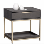 Rebel Petite Nightstand, Gold / Charcoal Grey